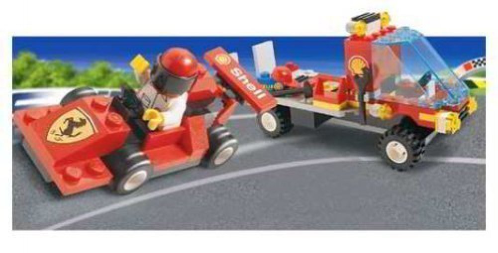 LEGO System Set #1253 Shell Car Transporter with Ferrari Race Car