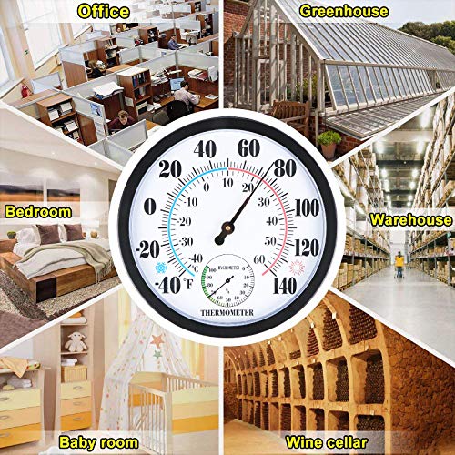 MUMTOP Indoor Outdoor ThermometerLarge Wall Thermometer 10 inch