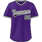 KXK Custom Baseball Jersey Stitched Personalized Name Number Hip Hop Athletic V-Neck Shirts for Men Women Youth