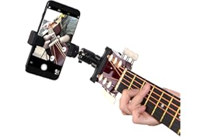 RockCheems Guitar Head Phone Holder for Live Broadcast Video Recording, Suitable for iPhone and Samsung Smart Phones, Compatible with Electric Guitar/Bass/Ukulele