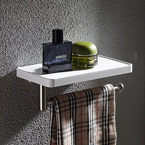 Home Gear Italia Floating Shelf with Napkin/Tissue Paper Roll Holder - ABS/Stainless Steel