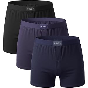 HOLOD Men's Boxer Shorts 3-Pack – 95% Organic Cotton 5% Elastane – Breathable, Stretch Premium Underwear