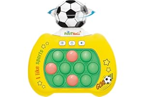 Foquyai Quick Push Pop It Game, Pop it Game Light Up Fidget Toys Pro for Kids Adults, Fast Push Game, Quick Push Pop Game with 360° Rotate Soccer Ball, Birthday Gift