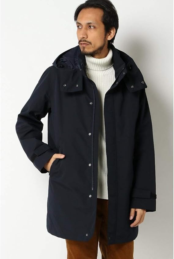 Amazon イッカ メンズ Ikka Gp 2wayフーデッドロングコート ネイビー M コート ジャケット 通販