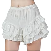 BEAUZSUZSANA Women's Ruffled Shorts Cotton Pettipants Victorian Bloomers Lolita Pumpkin with 3 Layers Ruffles