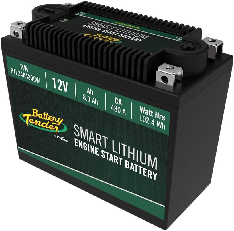 Battery Tender Engine Start Battery: Lithium Motorcycle Battery with Smart Battery Management System (BMS) - 12V 2.5 AH 150 CCA Lightweight Scooter and Motorcycle Starting Batteries - BTL09A150CW: Automotive