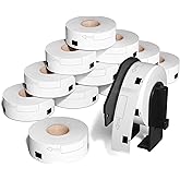 12 Rolls Address Labels DK1201 Die-Cut Standard Rolled Replacement for DK-1201 Brother 29mm x 90mm (1.1" x 3.5") White Labels Compatible with Brother QL800 QL-820NWB QL-1110NWB, 4800 Labels + 1 Frame