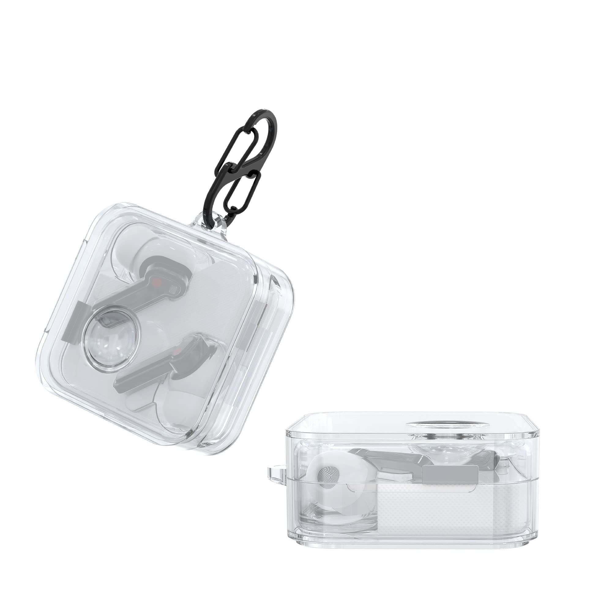 kwmobile Case Compatible with Nothing ear (2) Case - Silicone Cover Holder for Earbuds - Transparent