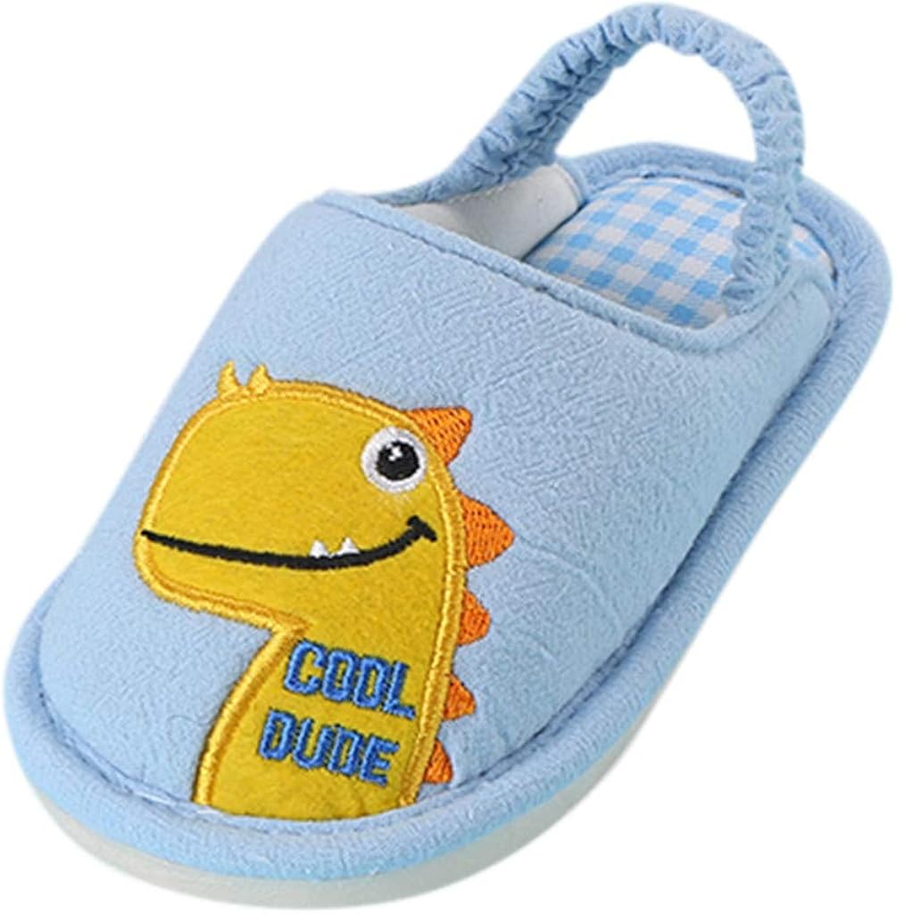 Toddler Cartoon Dinosaur Slipper Baby Boys Girls AntiSlip Shoes Winter Warm Home Slippers