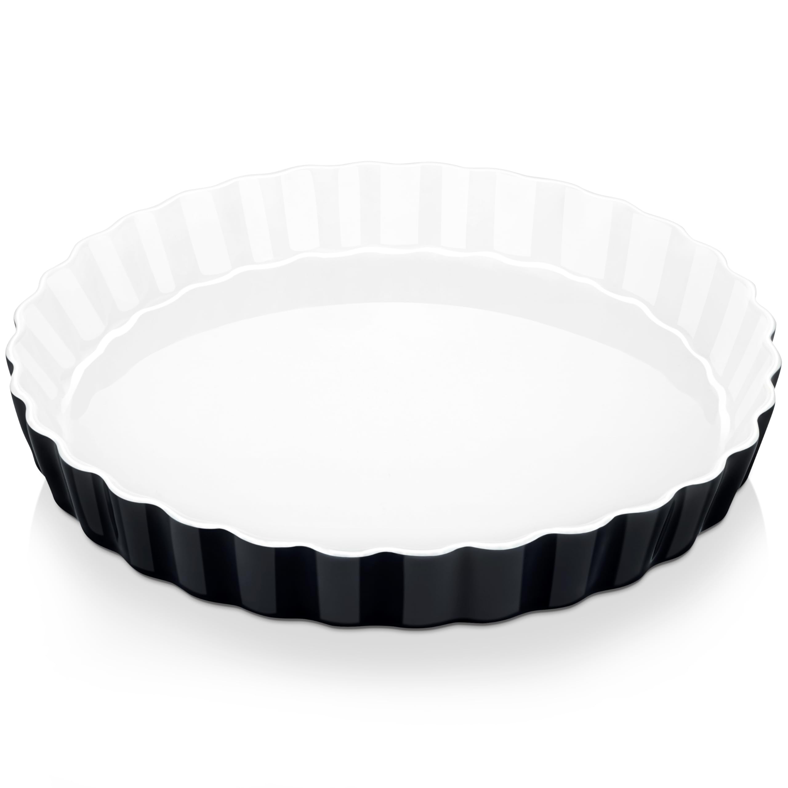 LOVECASA, Pie Mould, Porcelain Baking Dish 27 cm Ramekin for Pastry, Quiche, Pizza, Pasta, Barbecue, 1100 ml