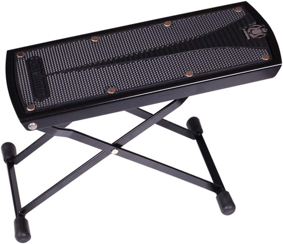WSJF Height-Adjustable Guitar Footstool Non-Slip Black Solid Steel Classical Guitar Footstool Guitar Pedal Music Stand Provides Comfortable and Powerful Support for Guitarists