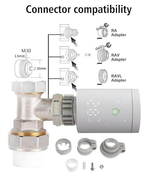KETOTEK Smart Zigbee Heizkrperthermostat WLAN Alexa Google Home Kompatibel Heizkrper Thermostatkopf Heizkrper Thermostatventile Tuya Smart Life APP Enthlt kein Gateway