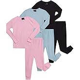 dELiA*s Baby Girls Thermal Underwear Set - 6 Piece Waffle Knit Top and Long Johns Base Layer for Toddler Girls (12M-4T)
