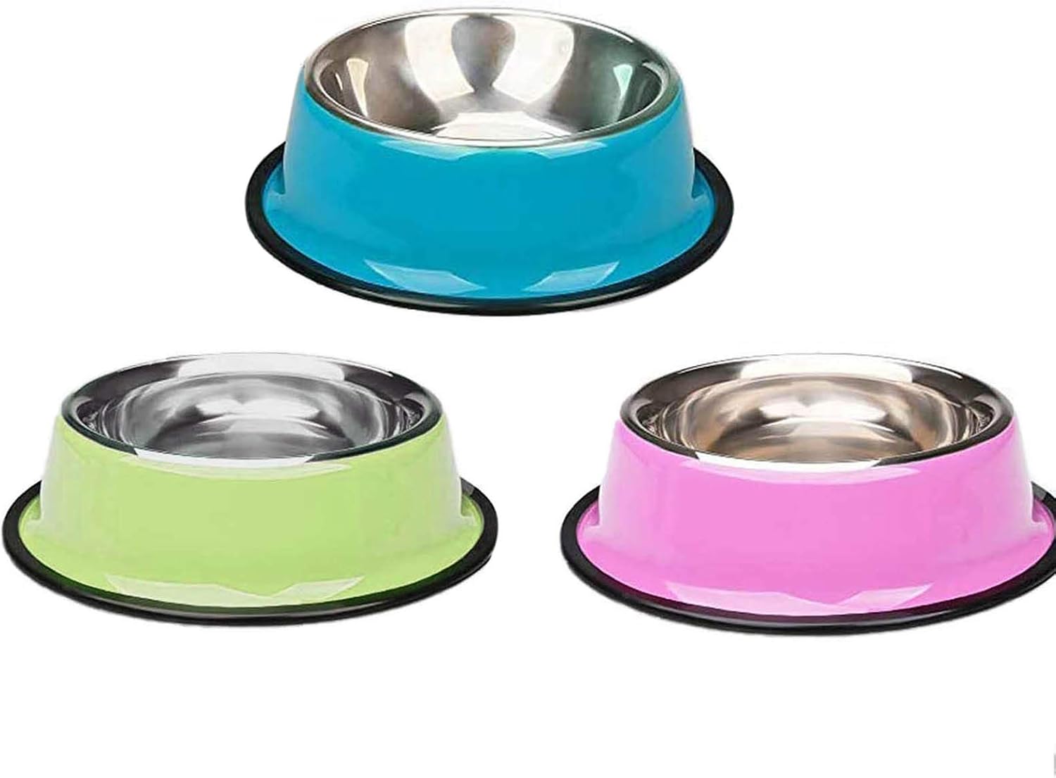3 Pieces Cat Bowl Stainless Steel Non-Slip and Leak-Proof Cat Food Bowl,Feeding Bowls For Cats, Cat Water Bowl