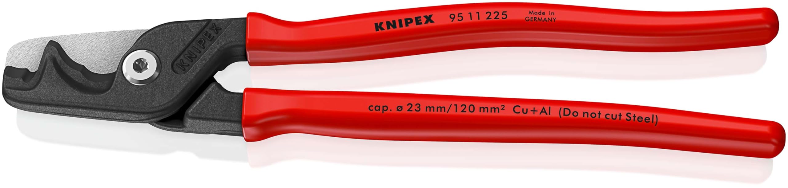 KNIPEX Stepcut XL Cable Shears with Step Cut with Plastic Coating 225 mm, 95 11 225