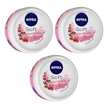 Nivea Soft Light Moisturizer, Berry Blossom, 200ml (Pack of 3)