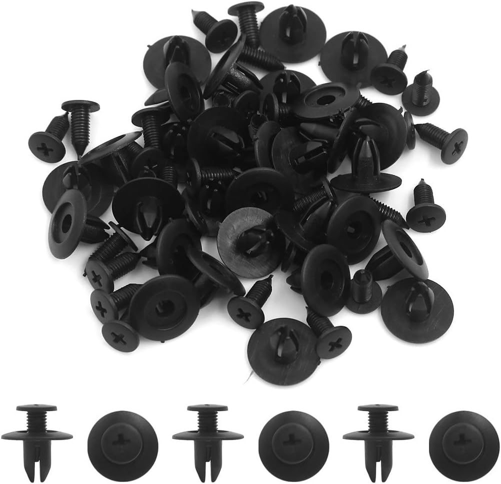 uxcell 30pcs 7mm Dia Hole Plastic Rivets Fastener Push in Type Clip