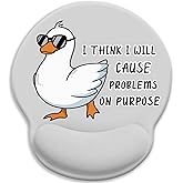 LIMKRIAN Funny Duck Ergonomic Mouse Pad with Wrist Rest, Mouse Pads for Desk, Gaming Mouse Pad Wrist Support, Cute Mousepad with Non-Slip Pain Relief PU Base, Cute Home Office Desk Accessories Decor