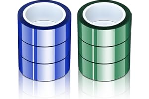 Potanro 6 Rolls Heat Resistant Tape Heat Tape Rolls Adhesive Transfer Tape for Heat Sublimation Press Vinyl,No Residue (20mm x 16m)