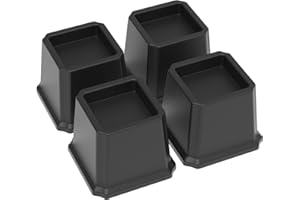 Napnapday Bed Risers 3 Inch Heavy Duty Bed Furniture Elevators, 1,500 lbs Lifts Up Riser for Sofa and Table Set of 4, Black