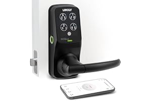Lockly Secure Plus, Bluetooth Smart Door Lock, Keyless Entry Door Lock with Handle, PIN Genie® Keypad, 3D Biometric Fingerprint Sensor, Auto Lock
