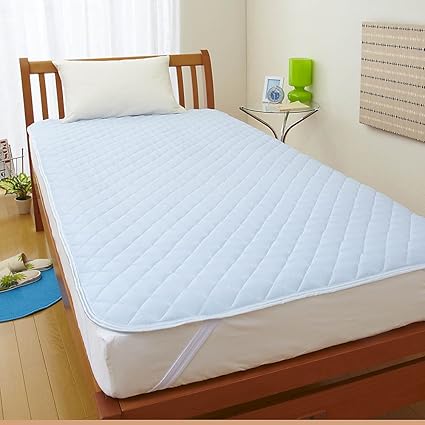 Amazon Co Jp 西川 リビング 接触冷感 ひんやり アイス ラップ 敷きパッド 160 5cm Cp061 クイーン サックス 2858 ホーム キッチン