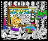 Fuzzy Velvet Coloring Poster - Kitty Fish Bowl (23x20 Inches)