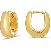 Amazon Essentials 14K Gold or Sterling Silver Plated Teardrop Huggie Hoop 12mm