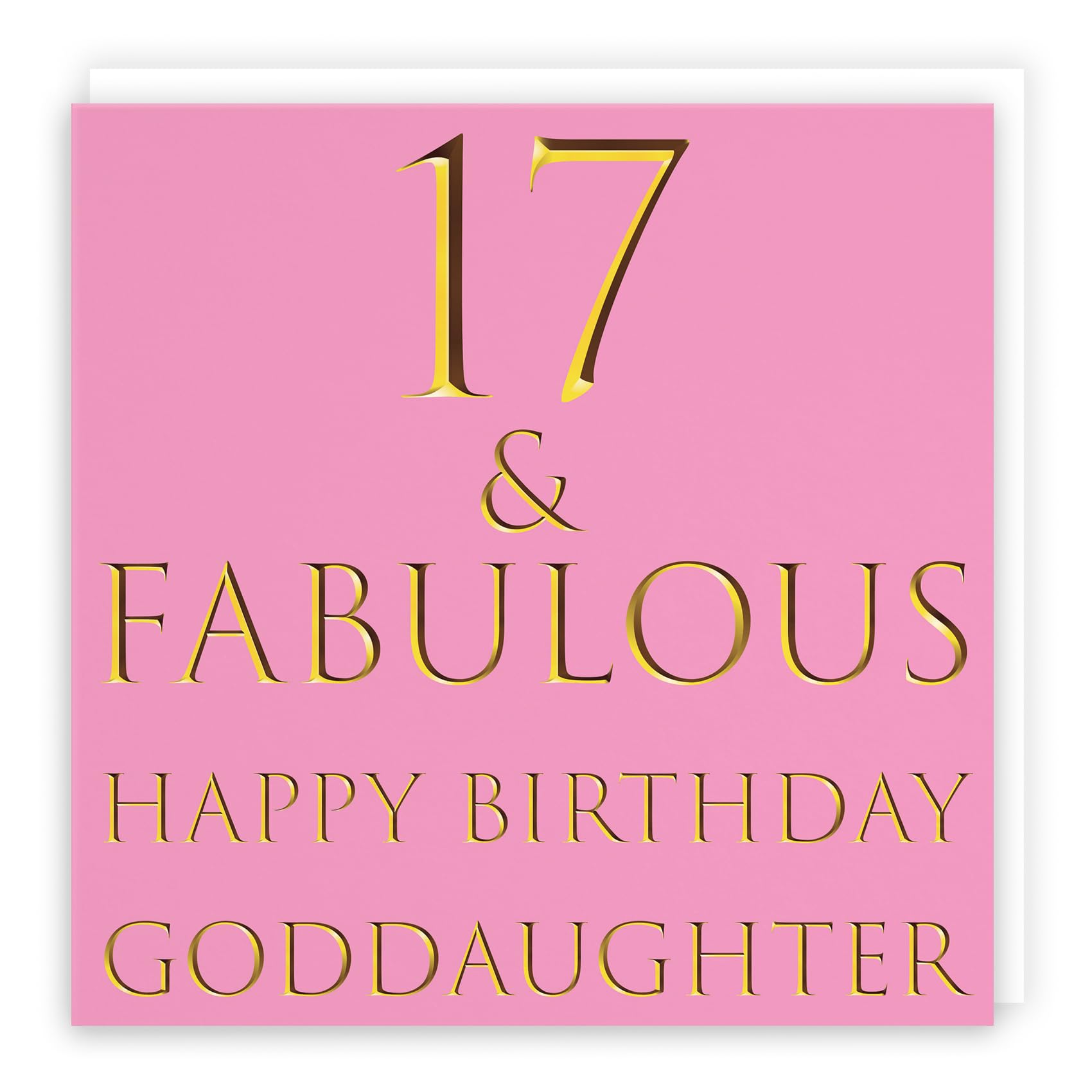 Hunts England - Large Goddaughter 17th Birthday Card - 17 & Fabulous - Happy Birthday Goddaughter - Still Totally Fabulous Collection - Large - 210 x 210 mm - Age 17