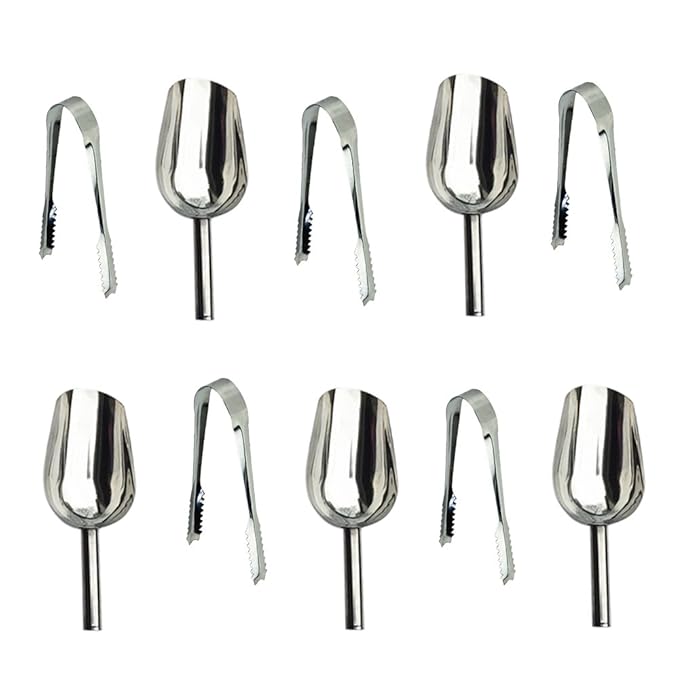 Urase Edelstahl Eisschaufel und Eiswürfelzange Zuckerzangen Clips für Zucker Kleine Eiswürfel Clip Clipper Clip Zucker Gerät 