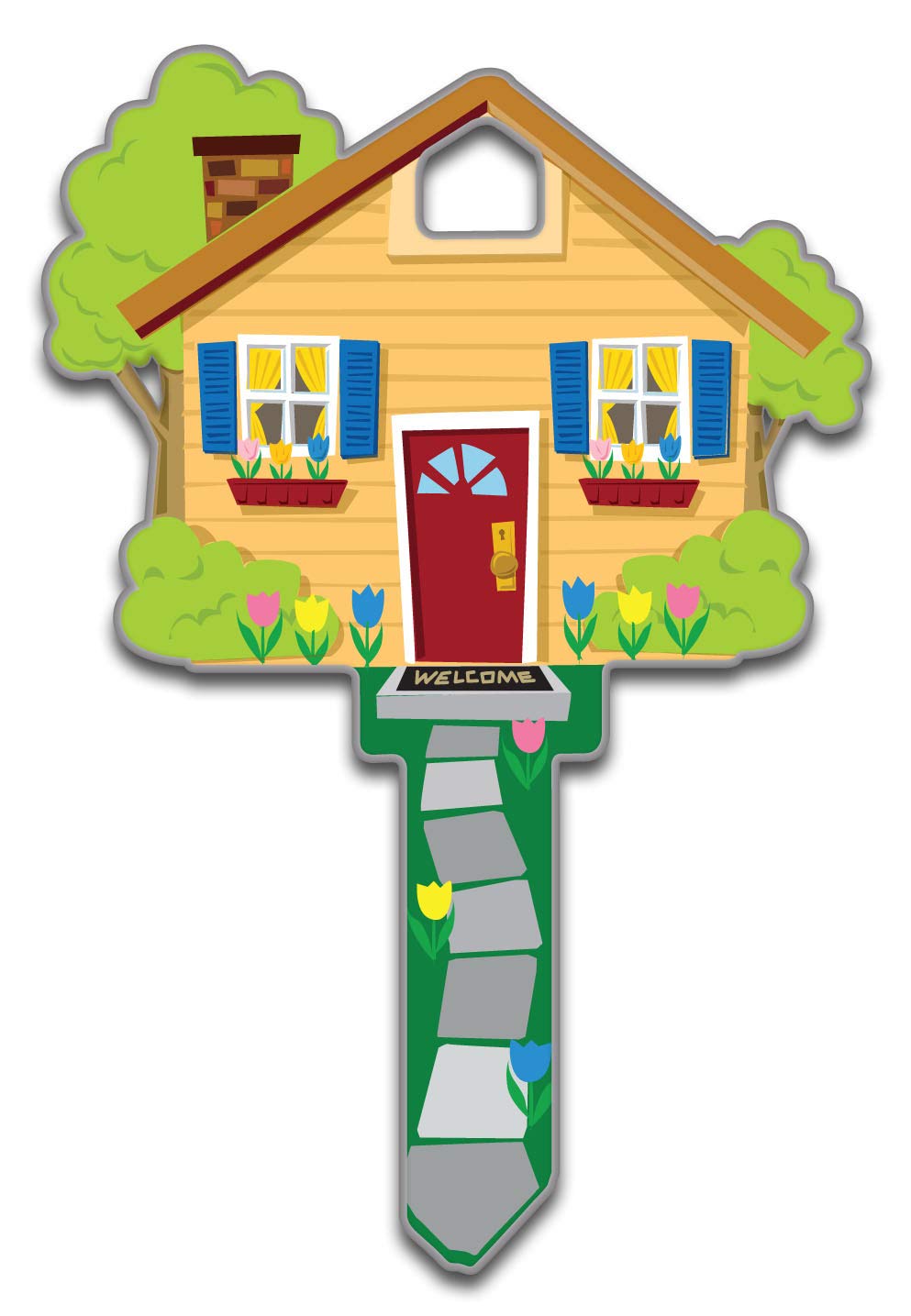 Lucky Line B105K Series KW1 Home Key Blank, Brown and Green, Kwikset KW/11