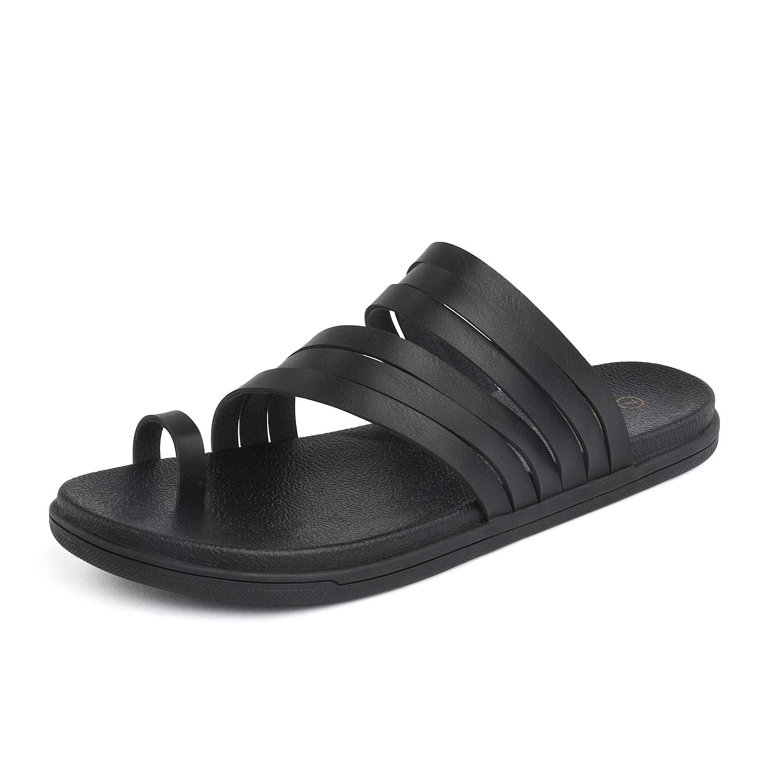DREAM PAIRS Women's Flat Sandals Black Size 7 M US Dumbo-Slip