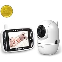 Baby Monitor with Remote Pan-Tilt-Zoom Camera and 3.2'' LCD Screen, Infrared Night Vision (Black)
