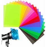 20pcs Color Correction Light Gel Filters, Transparent Color Film Plastic Sheets for LED Lighting, Photo, Diffuser 11.7 by 8.3 Inches, 10 Colors