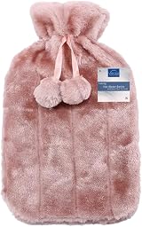 VIROSA Luxury 2 Litre Hot Water Bottle with Faux Fur Cover Plum view 2
