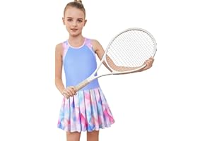 MODAFANS Girls Tennis Golf Pickleball Dress Sleeveless Athletic Pleated Outfits Sets with Shorts