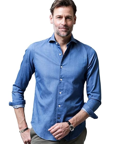 Amazon ナノ ユニバース Nano Universe インディゴシャツ