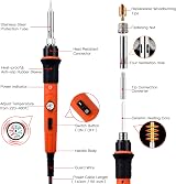 Preciva 45 in 1 Wood Burning Pyrography Kit 60W 31 Tips Orange view 2