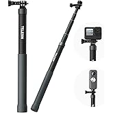 Selfie Stick Long Pole Invisible for GoPro Insta360 (120cm/47.2in), Carbon Fiber Waterproof Extension Monopod for Go Pro Max 