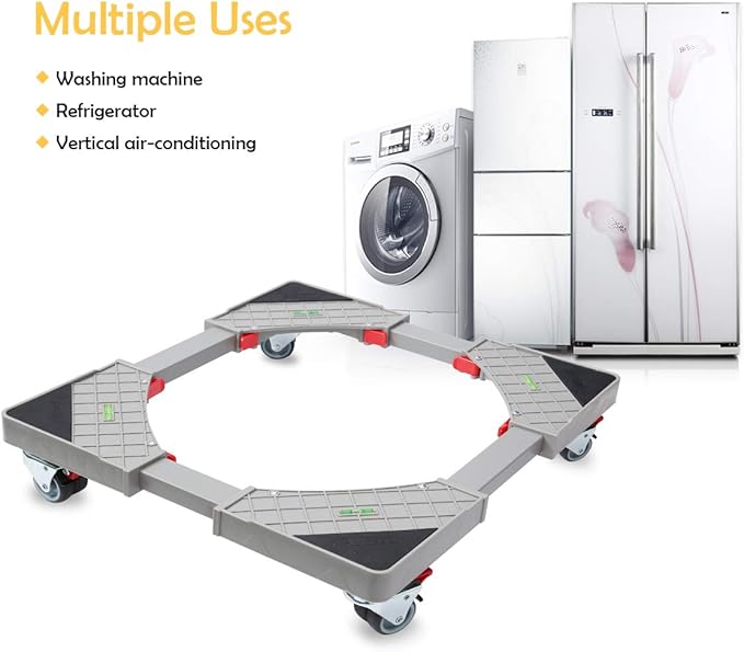 Destrb Washing Machine Adjustable Trolley With 4 Wheels Universal Adjustable Domestic Appliances Base For Your Washing Machine Refrigerator Style Optional Washing Machine Floor Trays Home Applianc Material Transport Equipment Material Handling Products
