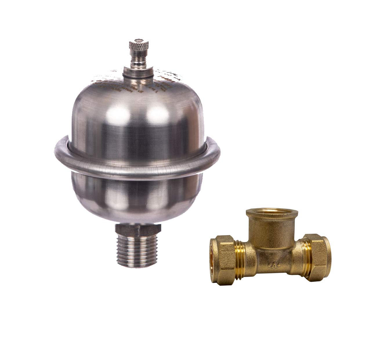 0.16 Litre Shock Arrestor Expansion Vessel Complete with 15mm Tee for Water Hammer