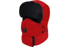 OUTRIP Winter Trapper Hat for Men & Women, Trooper Hunting Russian Fur Hat with Ear Flap & Mask Ushanka Aviator Hat for Cold Weather