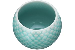 Handmade Tea Bowls 150ml / 5oz Chinese Japanese Teacup Ceramic Gong Fu Tea Set for Office Home Gifts, Blue