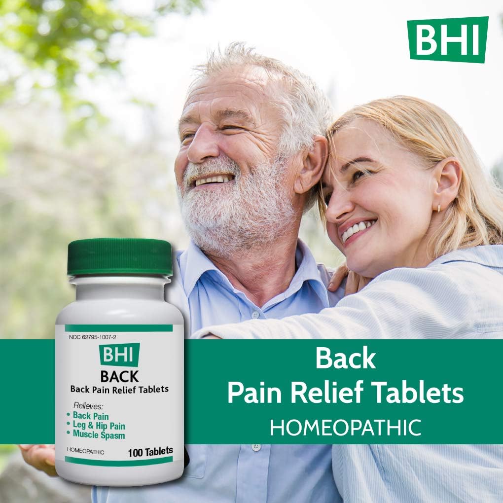 BHI Back Pain Relief Natural, Safe Homeopathic Relief - 100 Tablets: Health & Personal Care