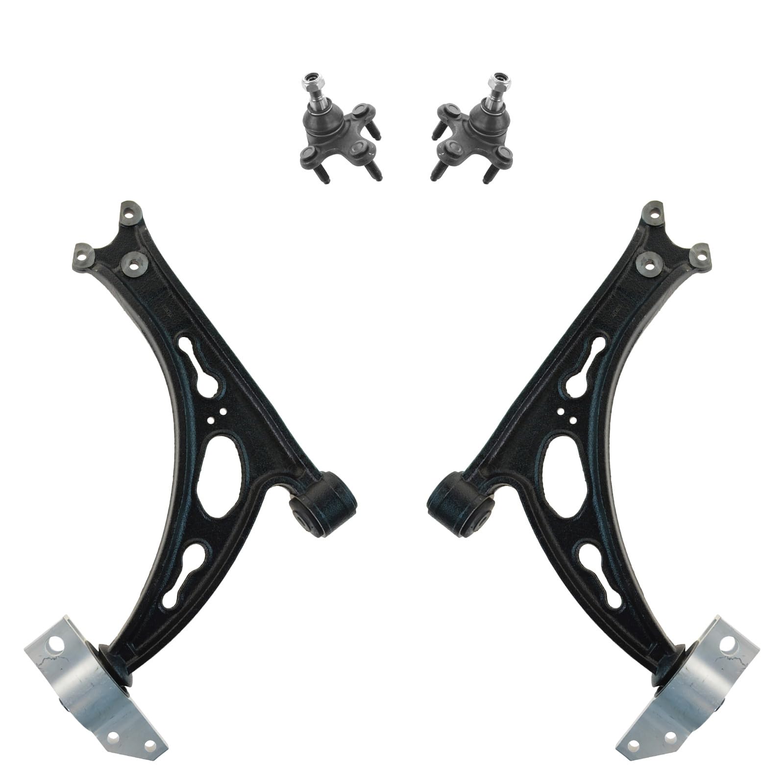 TRQ Front Lower Driver and Passenger Side Control Arm and Ball Joint Set 4 Piece Compatible with 06-09 Audi A3 06-09 A3 Quattro 06-13 Volkswagen GTI 10-14 Golf 06-10 Jetta 11-14 Jetta Image