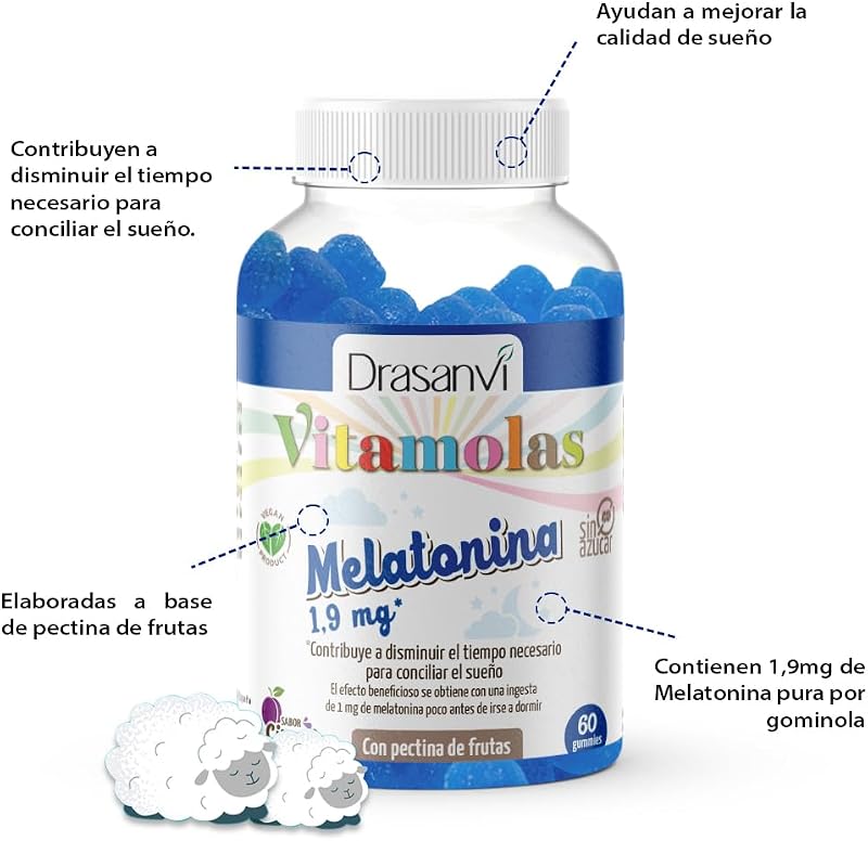 Gominolas de Melatonina Drasanvi Pack 2x60ud Sabor Ciruela