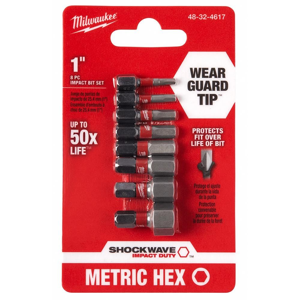 Milwaukee Hex Insert Bit Set, 9 Pcs Milwaukee Hex Insert Bit Set, 9 Pcs