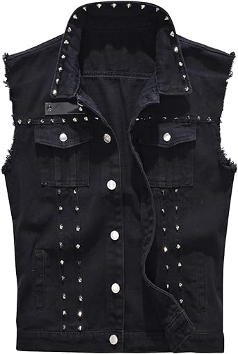 studded black jean jacket