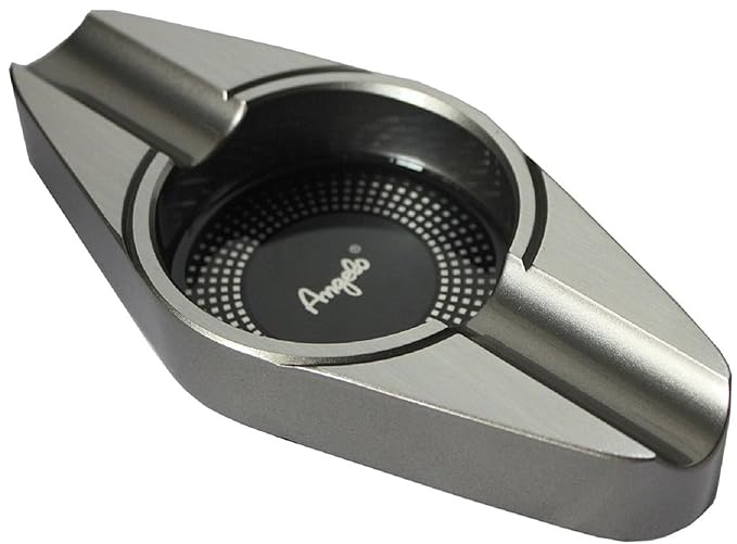 Zigarrenaschenbecher für 2 Zigarre - Metall - Humidor - Marke: ANGELO