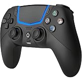 BETMI Wireless Controller for PS-5/Pro/Slim/PC with Hall Joysticks (Black) | Bluetooth Gaming Controller with LED Channel Light/Turbo/6-Axis Gyro/Dual Vibration/Touchpad/3.5mm TRRS Audio Jack/Speaker